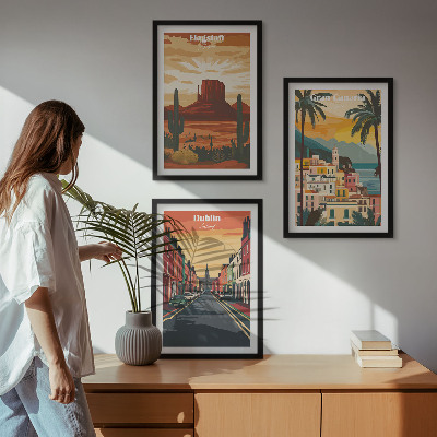 Lot de 3 tableaux pour salon Paysages des villes naturelles