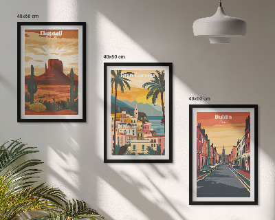 Lot de 3 tableaux pour salon Paysages des villes naturelles