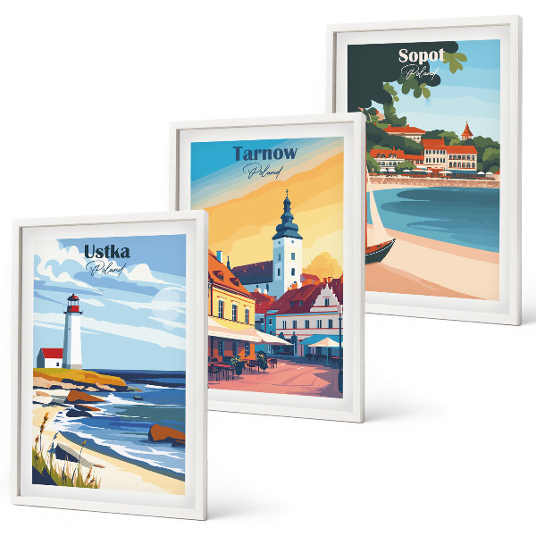 Cadre photo mural Vues sur la ville Ustka Tarnów Sopot