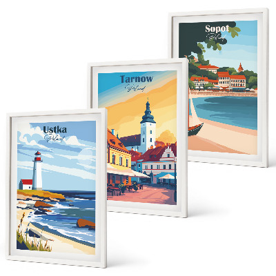 Cadre photo mural Vues sur la ville Ustka Tarnów Sopot