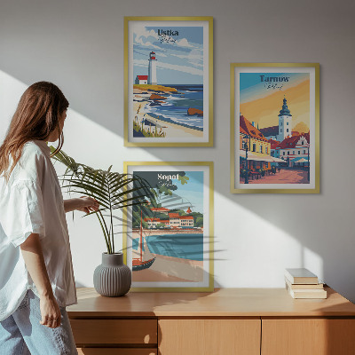 Cadre photo mural Vues sur la ville Ustka Tarnów Sopot