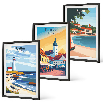 Cadre photo mural Vues sur la ville Ustka Tarnów Sopot