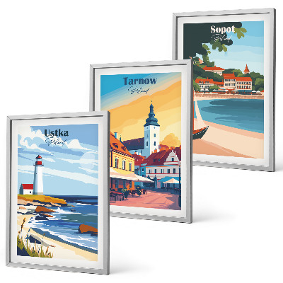 Cadre photo mural Vues sur la ville Ustka Tarnów Sopot