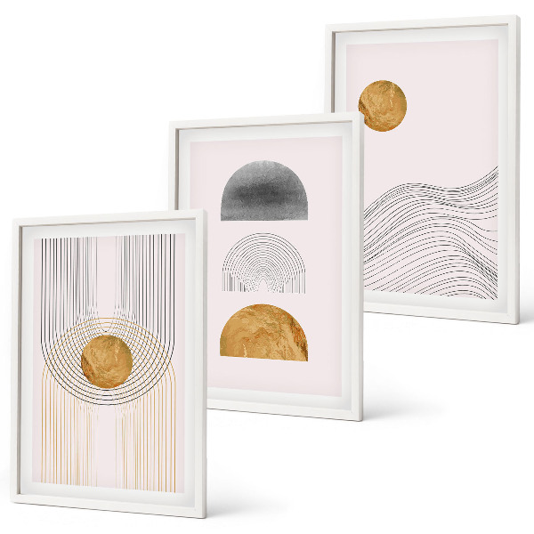 Cadre photo mural Formes abstraites beige et gris