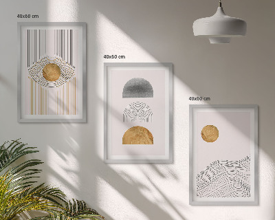 Cadre photo mural Formes abstraites beige et gris