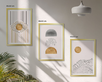 Cadre photo mural Formes abstraites beige et gris