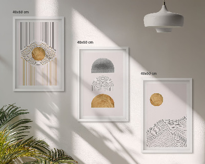 Cadre photo mural Formes abstraites beige et gris