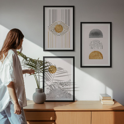 Cadre photo mural Formes abstraites beige et gris