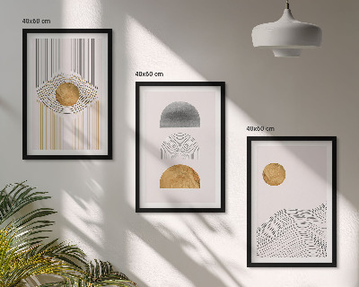 Cadre photo mural Formes abstraites beige et gris