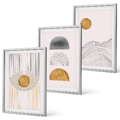 Cadre photo mural Formes abstraites beige et gris