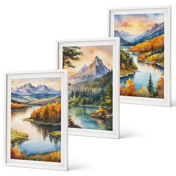 Cadre photo mural Paysages de montagne avec une rivière