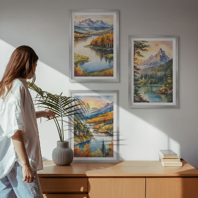 Cadre photo mural Paysages de montagne avec une rivière