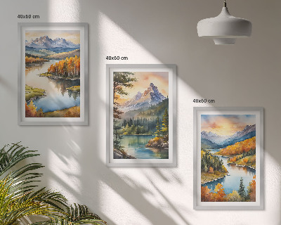 Cadre photo mural Paysages de montagne avec une rivière