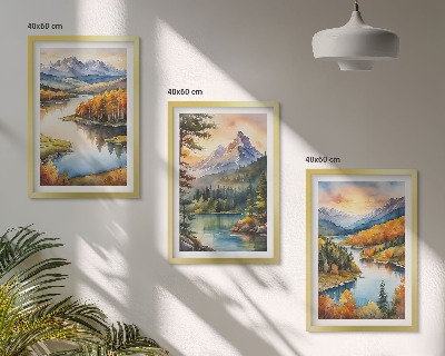 Cadre photo mural Paysages de montagne avec une rivière