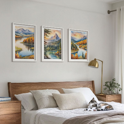 Cadre photo mural Paysages de montagne avec une rivière