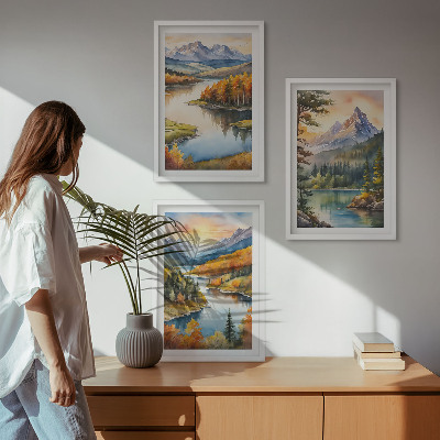 Cadre photo mural Paysages de montagne avec une rivière