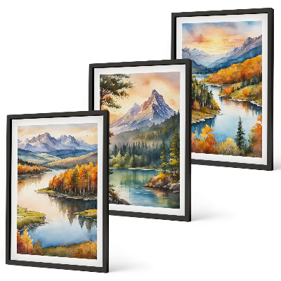 Cadre photo mural Paysages de montagne avec une rivière