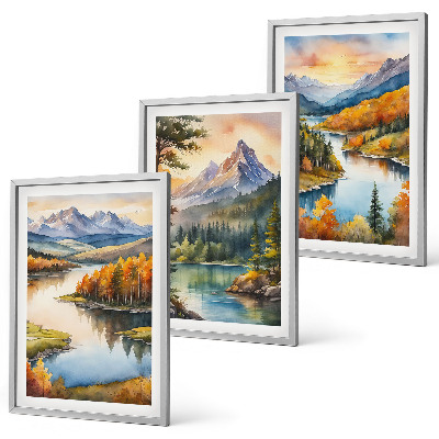 Cadre photo mural Paysages de montagne avec une rivière