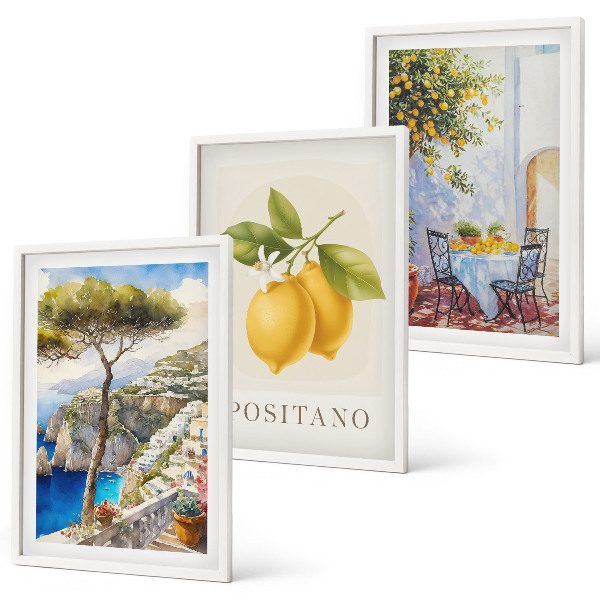 Cadre photo mural Vues de Positano avec des citrons