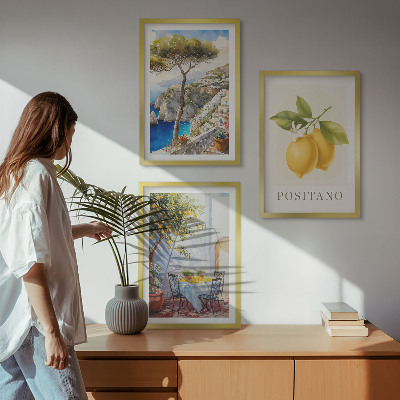 Cadre photo mural Vues de Positano avec des citrons