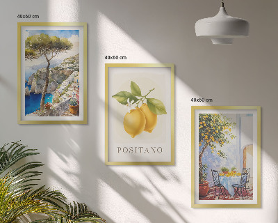 Cadre photo mural Vues de Positano avec des citrons