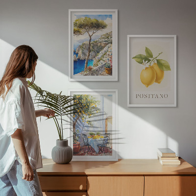Cadre photo mural Vues de Positano avec des citrons