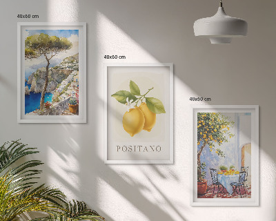 Cadre photo mural Vues de Positano avec des citrons