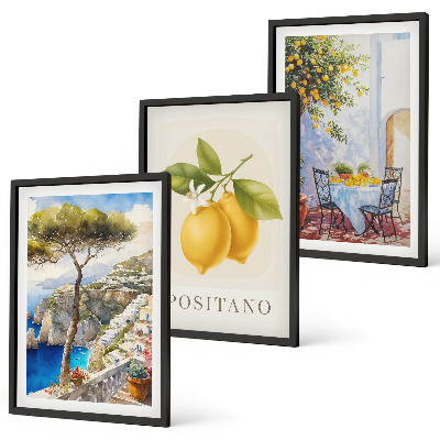 Cadre photo mural Vues de Positano avec des citrons
