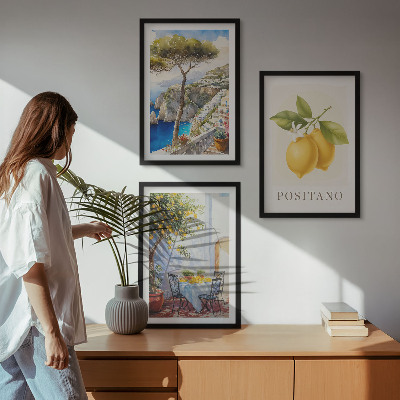 Cadre photo mural Vues de Positano avec des citrons