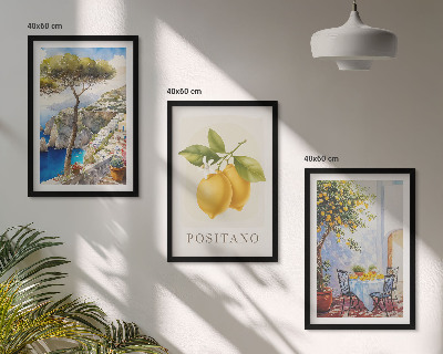 Cadre photo mural Vues de Positano avec des citrons