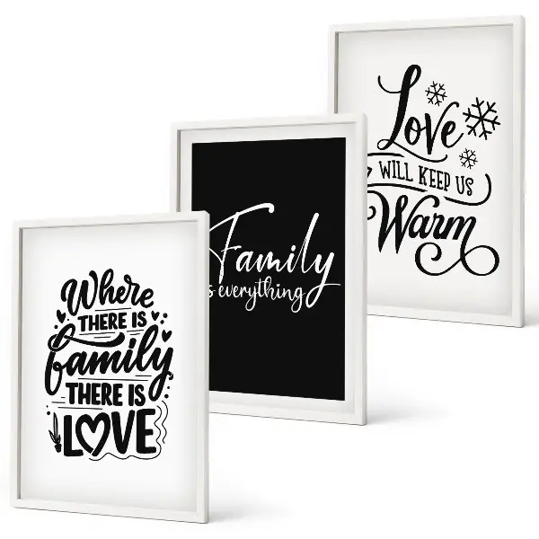 Cadre photo mural sur le thème de la famille, de l'amour et de la chaleur du foyer