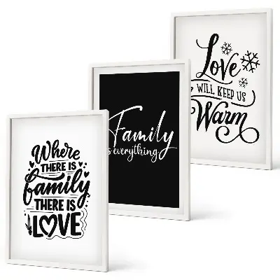 Cadre photo mural sur le thème de la famille, de l'amour et de la chaleur du foyer