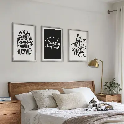 Cadre photo mural sur le thème de la famille, de l'amour et de la chaleur du foyer