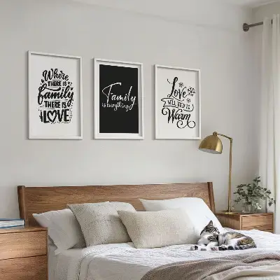 Cadre photo mural sur le thème de la famille, de l'amour et de la chaleur du foyer