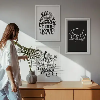 Cadre photo mural sur le thème de la famille, de l'amour et de la chaleur du foyer
