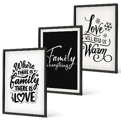 Cadre photo mural sur le thème de la famille, de l'amour et de la chaleur du foyer