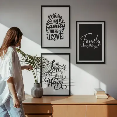 Cadre photo mural sur le thème de la famille, de l'amour et de la chaleur du foyer