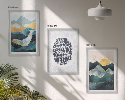 Lot de 3 tableaux pour salon Inspiration pour les montagnes abstraites