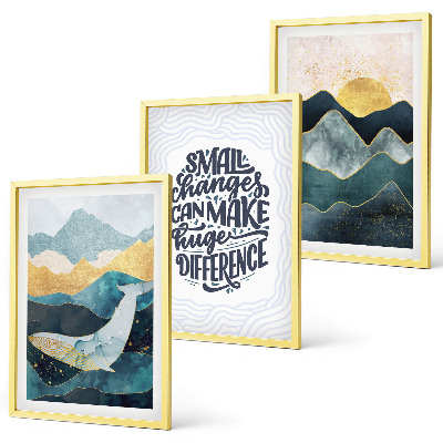 Lot de 3 tableaux pour salon Inspiration pour les montagnes abstraites