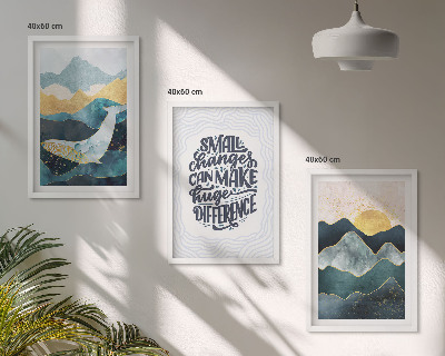 Lot de 3 tableaux pour salon Inspiration pour les montagnes abstraites