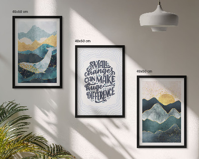 Lot de 3 tableaux pour salon Inspiration pour les montagnes abstraites