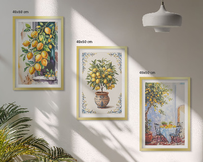 Cadre photo mural Citronniers fruits soleil