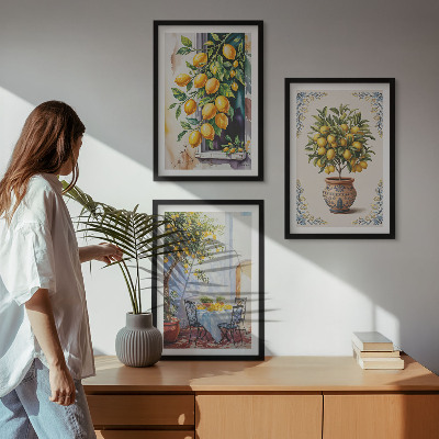 Cadre photo mural Citronniers fruits soleil