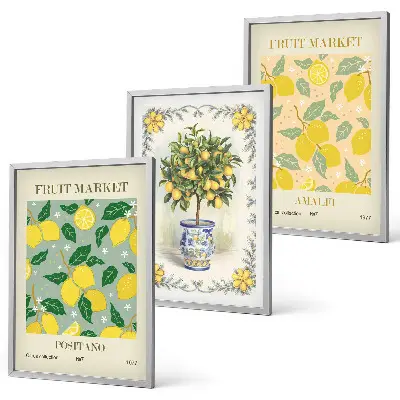 Tableaux pour salon Agrumes, fruits d'Italie lot de 3 pièces