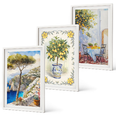 Cadre photo mural Vue sur une mer de citronniers