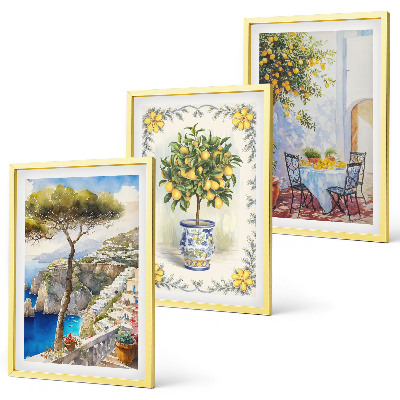 Cadre photo mural Vue sur une mer de citronniers