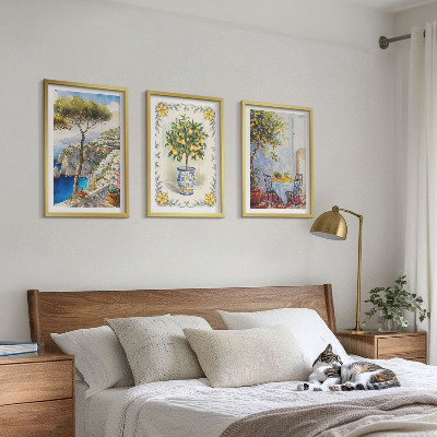 Cadre photo mural Vue sur une mer de citronniers