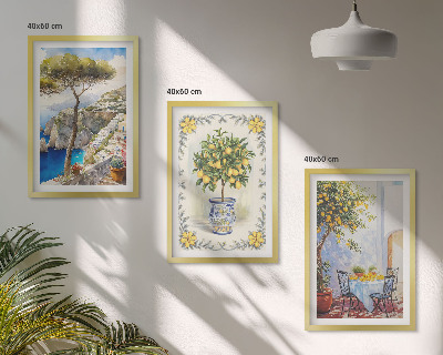 Cadre photo mural Vue sur une mer de citronniers
