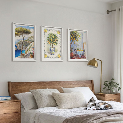 Cadre photo mural Vue sur une mer de citronniers