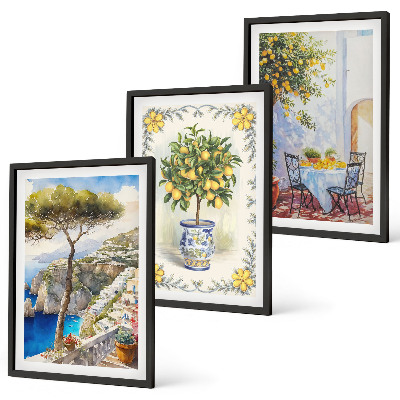 Cadre photo mural Vue sur une mer de citronniers
